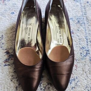 Bruno Magli Women's Chocolate Leather Heels